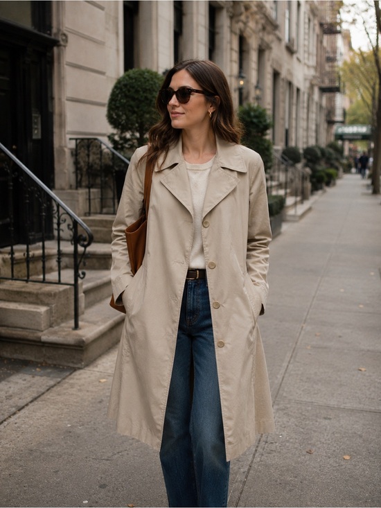 Windy Weather Jackets & Blazers - Vintage Windy Weather Beige Trench Coat Belted Size 8 Classic Rain Coat